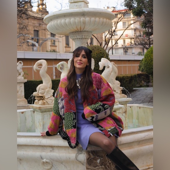 NWT-Patchwork Bomber Jacket - Picture 2 of 11